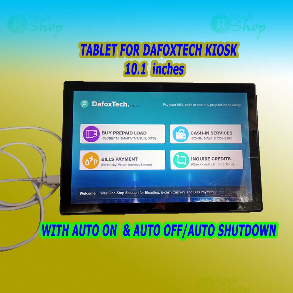 Tablet for Dafoxtech w/ pre installed fox apps- with auto on when plugin & auto off when unplug