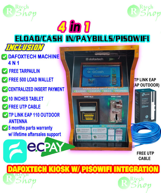 DAFOXTECH KIOSK ELOAD&GCASH IN W/ PISOWIFI VENDO(KIOSK TYPE ELOAD) -ALL IN ONE