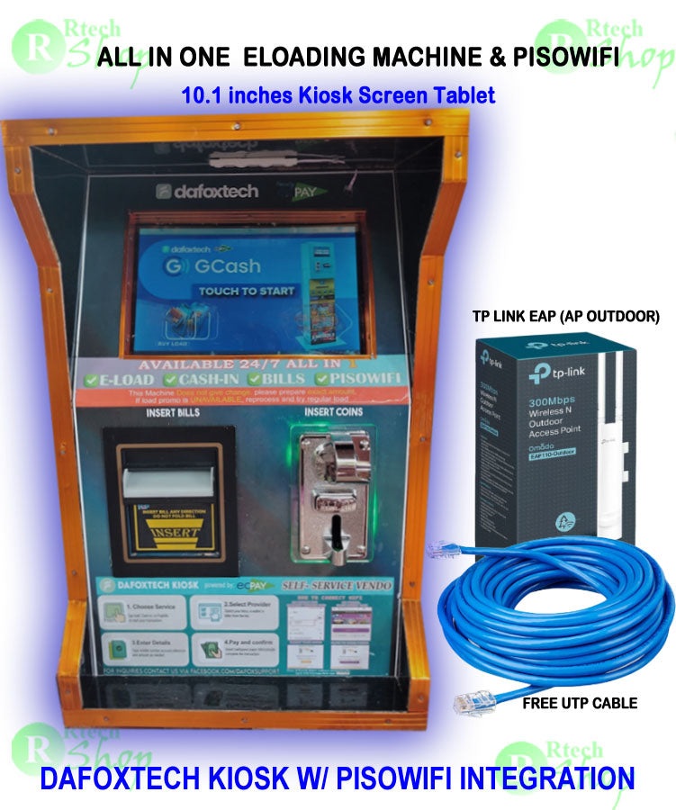 DAFOXTECH KIOSK ELOAD&GCASH IN W/ PISOWIFI VENDO(KIOSK TYPE ELOAD) -ALL IN ONE