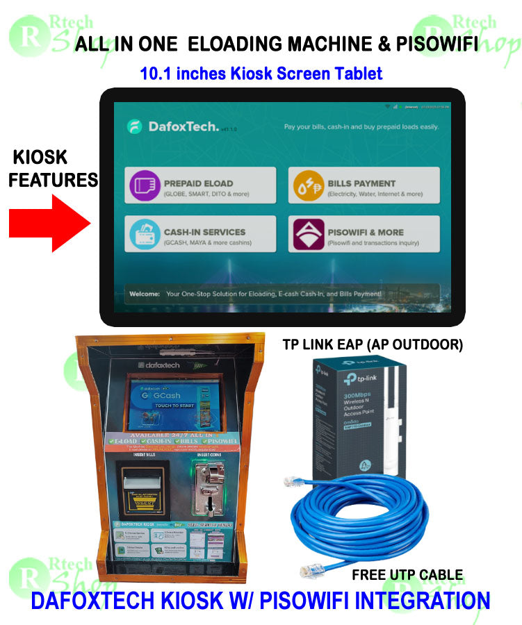 DAFOXTECH KIOSK ELOAD&GCASH IN W/ PISOWIFI VENDO(KIOSK TYPE ELOAD) -ALL IN ONE