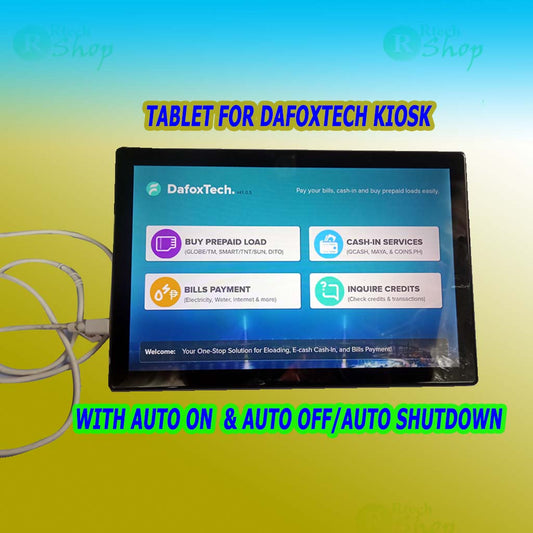Tablet for Dafoxtech w/ pre installed fox apps- with auto on when plugin & auto off when unplug