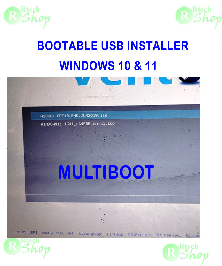 WINDOWS 10 & 11 MULTI BOOTABLE USB INSTALLER(16gb)