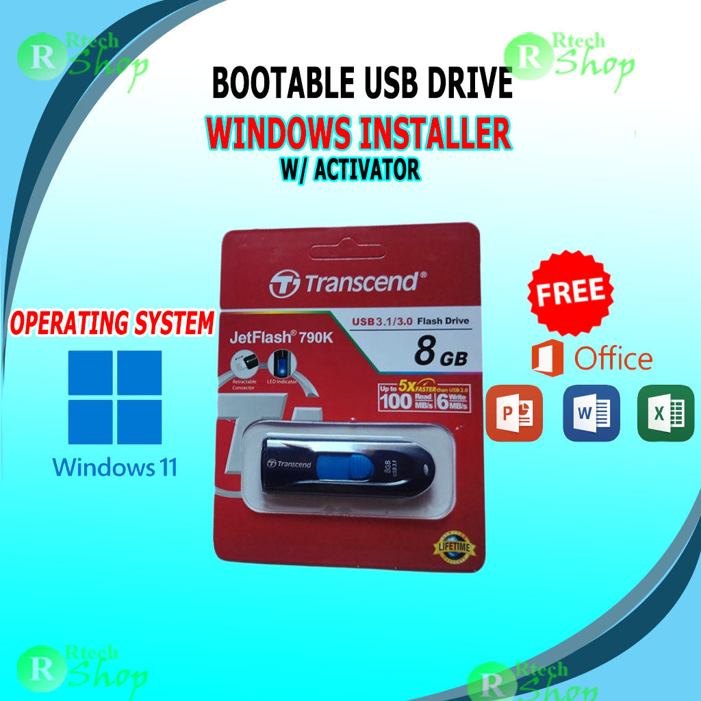 BOOTABLE FLASHDRIVE w/ Windows 10/11 OS Installer