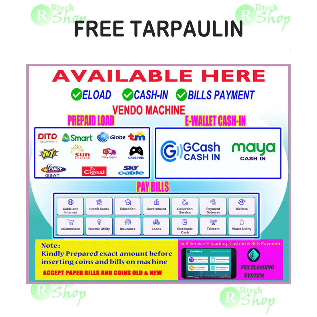 DAFOXTECH KIOSK (POWERED BY ECPAY)W/ ELOAD/CASHIN/PAYBILLS (TABLE TOP TYPE)