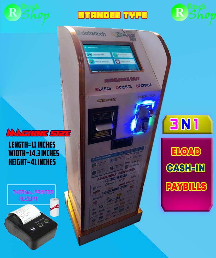 DAFOXTECH KIOSK-3n1-(POWERED BY ECPAY)W/ ELOAD/CASHIN/PAYBILLS (STANDEE TYPE)